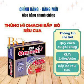 3/6/2026-Mì omachi vị Riêu cua bắp bò/Hải sản chua cay thùng 30 gói