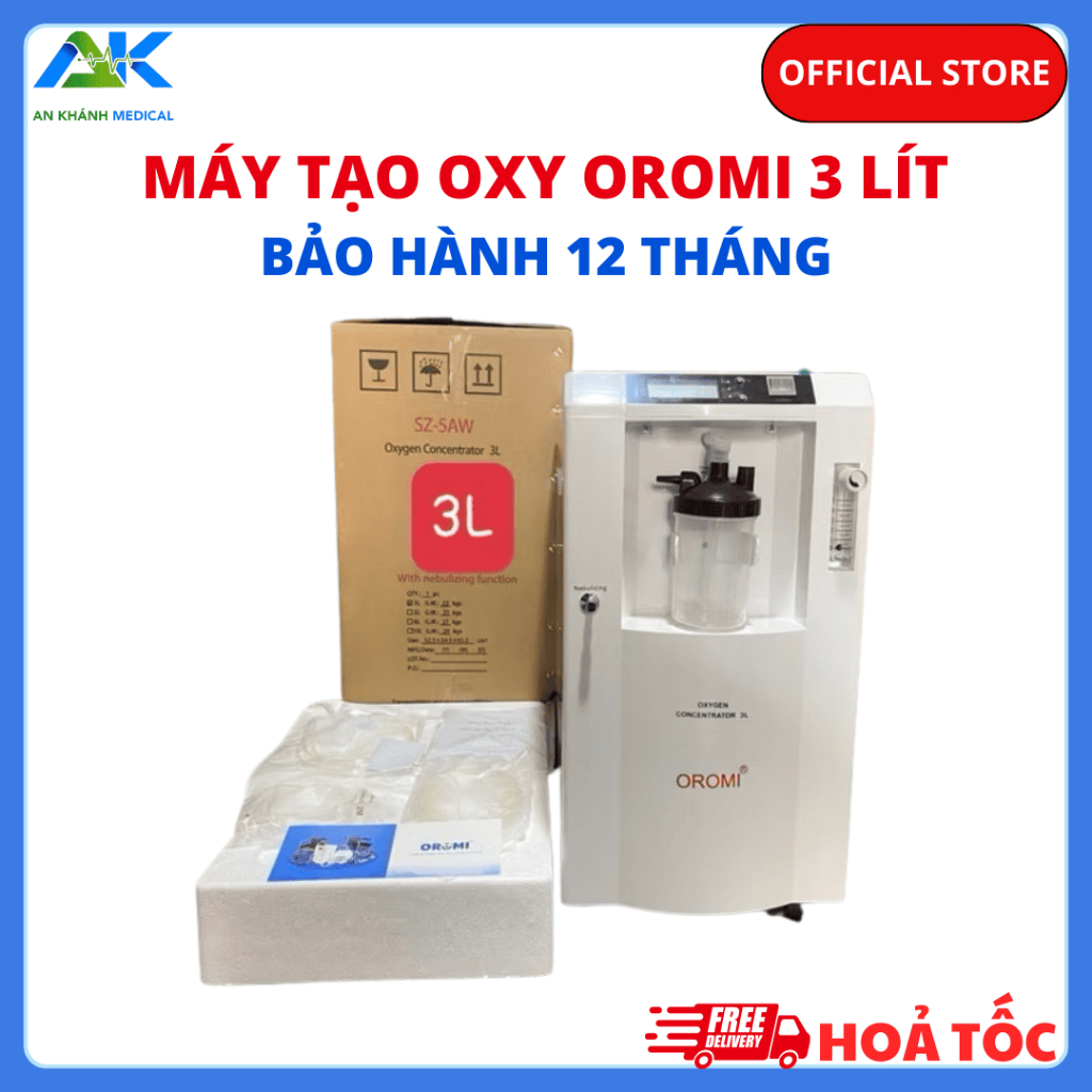 Máy tạo oxy hiệu OROMI,model:SZ-5AW, (loại 3L) - Bảo hành 12 tháng
