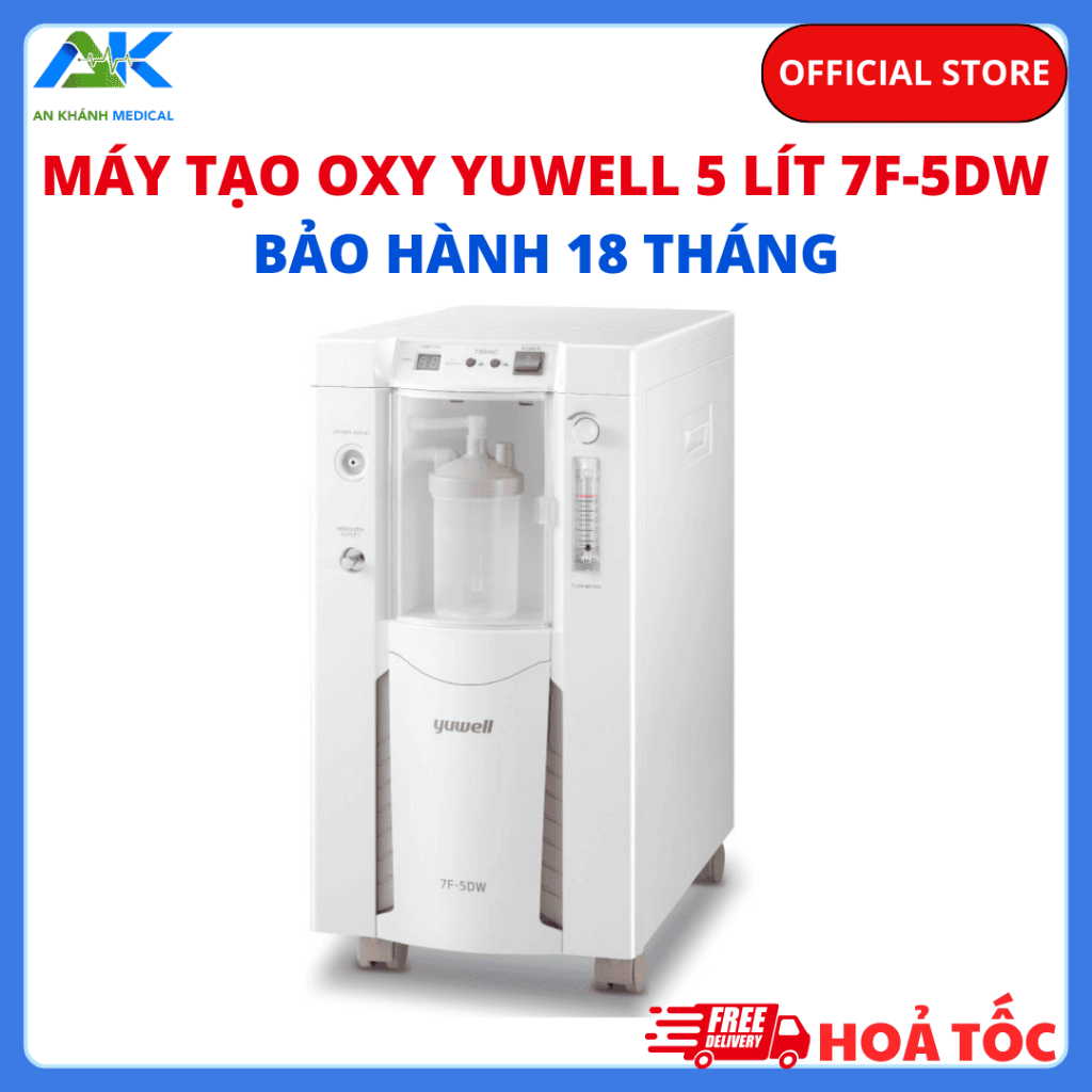 Máy tạo oxy Yuwell 7F-5DW - Bảo hành 18 tháng