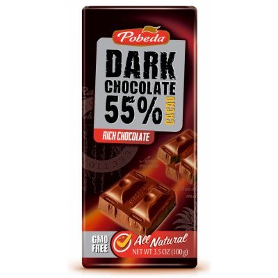 SOCOLA ĐEN DARK CHOCOLATE 55% CACAO – POBEDA – 80G