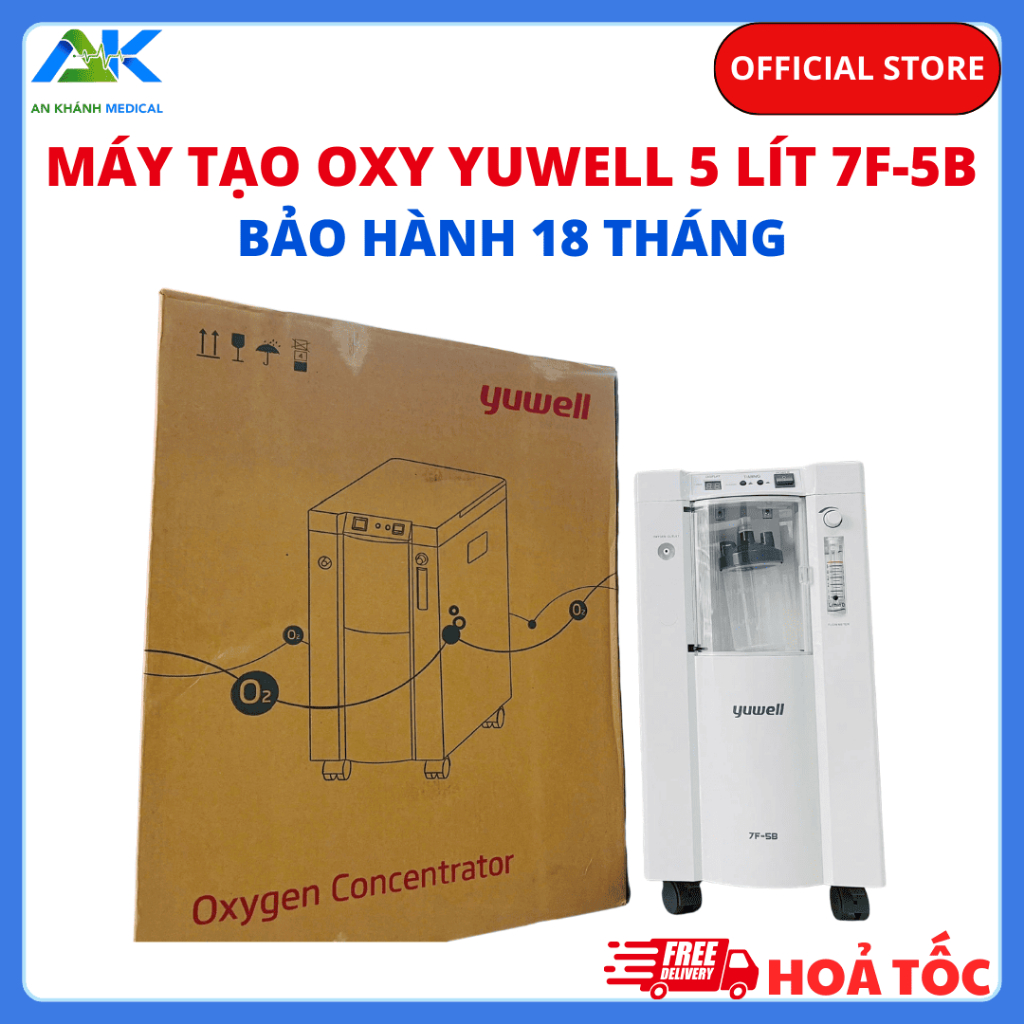 Máy tạo oxy Yuwell 7F-5B - Bảo hành 18 tháng