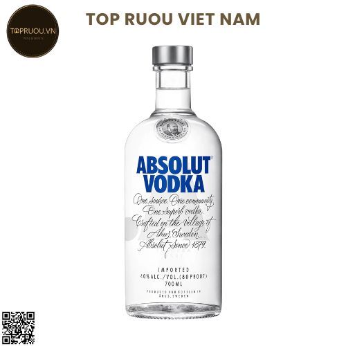 Vodka Absolut Truyền Thống - Thụy Điển - 40 Độ - 700ml [TOP RUOU] [CHÍNH HÃNG 100%]