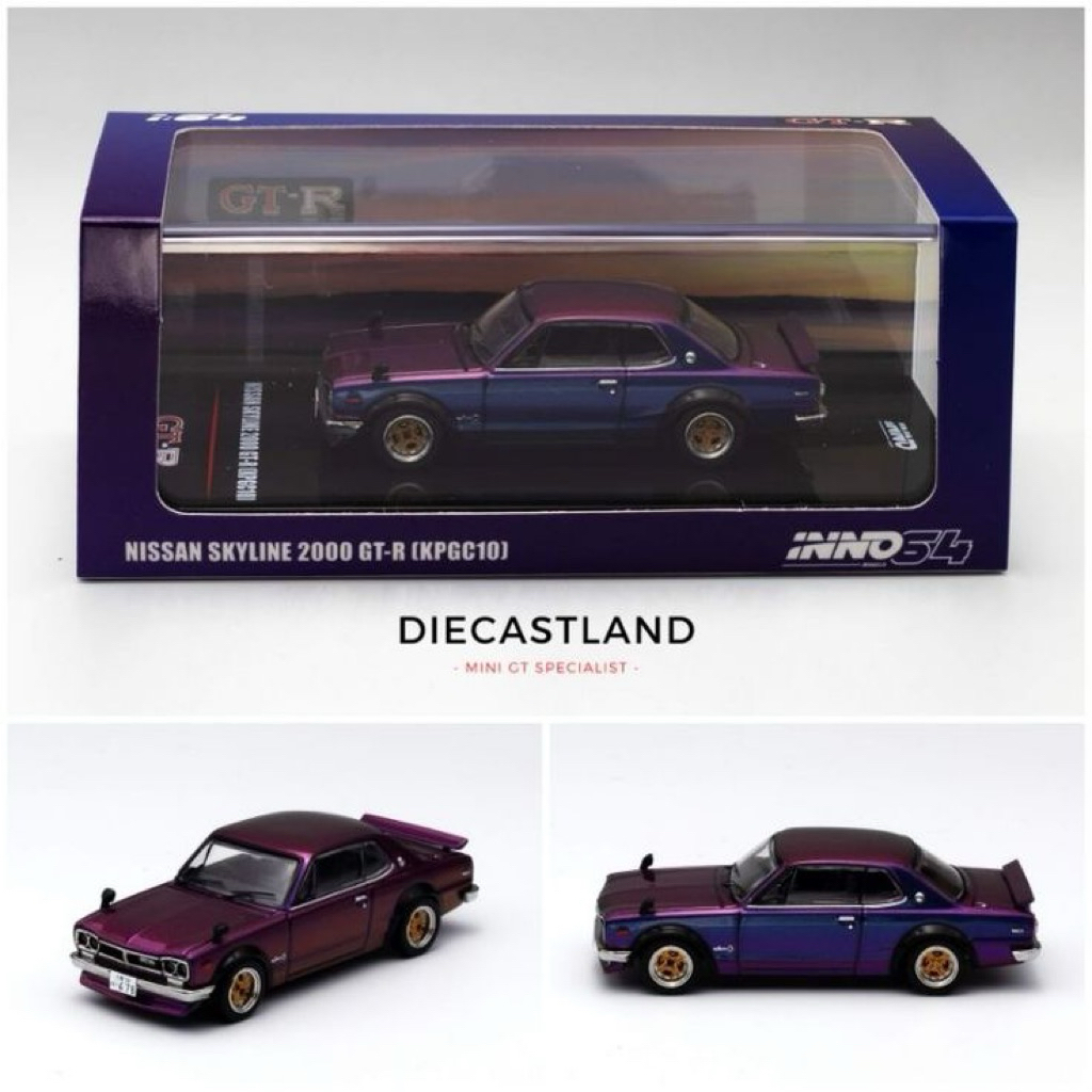 Mô hình xe Nissan skyline 2000 GTR KPGC10 1:64 Inno64