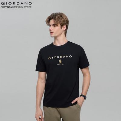 GIORDANO Áo Thun Nam Ngắn Tay Cổ Tròn In Logo 01096201