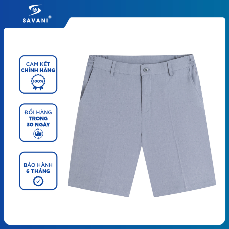 Quần Short Nam SAVANI Cạp Âu, Kiểu Dáng Trẻ Trung Năng Động, Có Độ Co Giãn Nhẹ MSA014S5