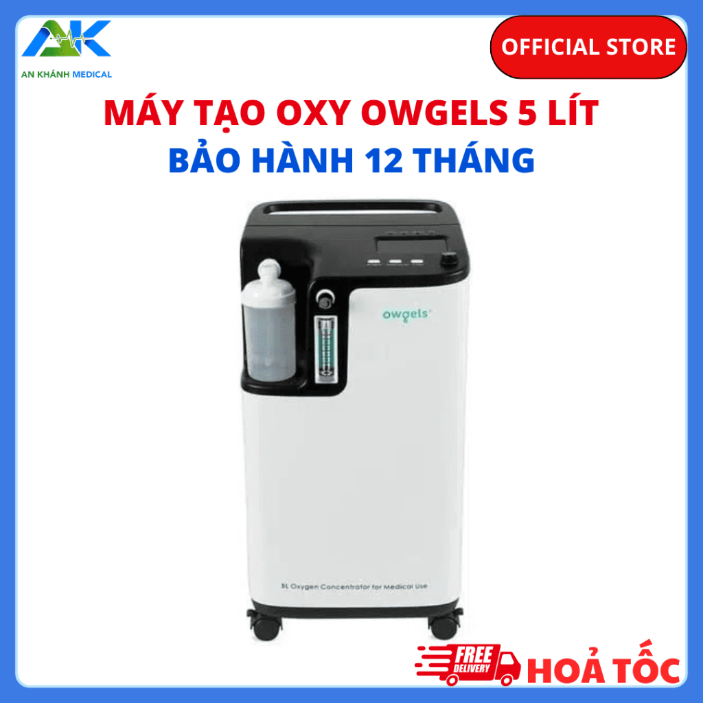 Máy tạo oxy 5 lít Model: OZ-5-01TW0 Hãng sx: Guangdong Owgels Science and Technology Co.,Ltd Xuất xứ