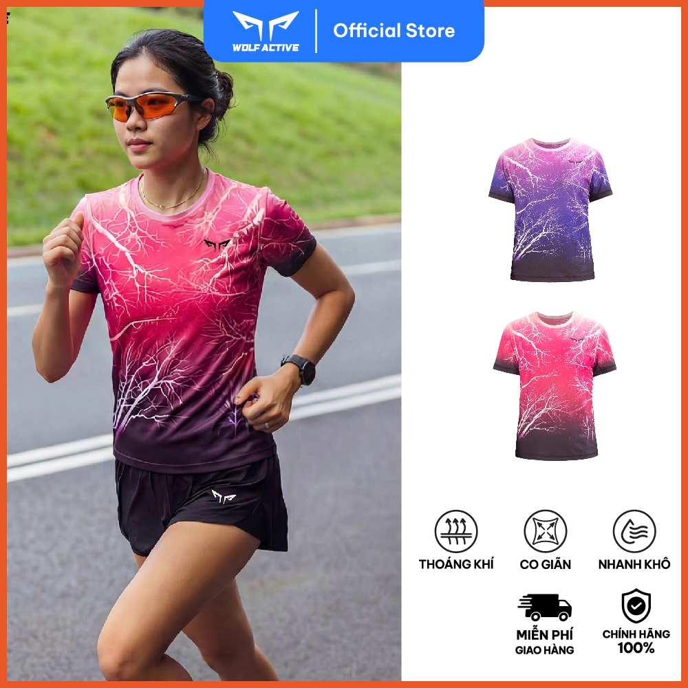 Áo Thun Chạy Bộ Nữ Wolf Active Winter Light 141, Chất Vải Wolf Active Nhẹ, Nhanh Khô, Tôn Dáng