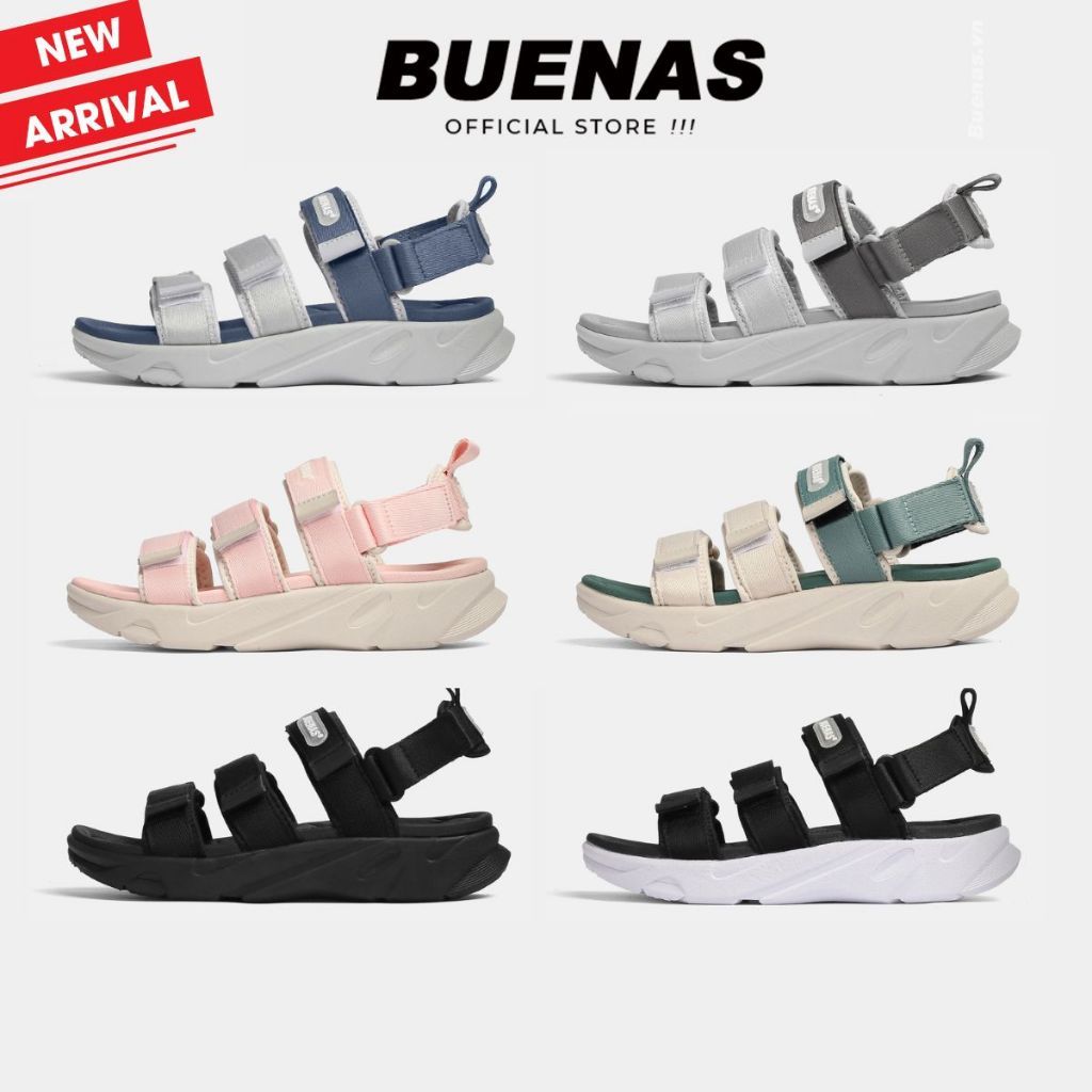 [MẪU MỚI] Giày sandal Buenas TRIPZ 2626 - dép quai hậu nam nữ unisex đi học quai ngang đế cao 4cm