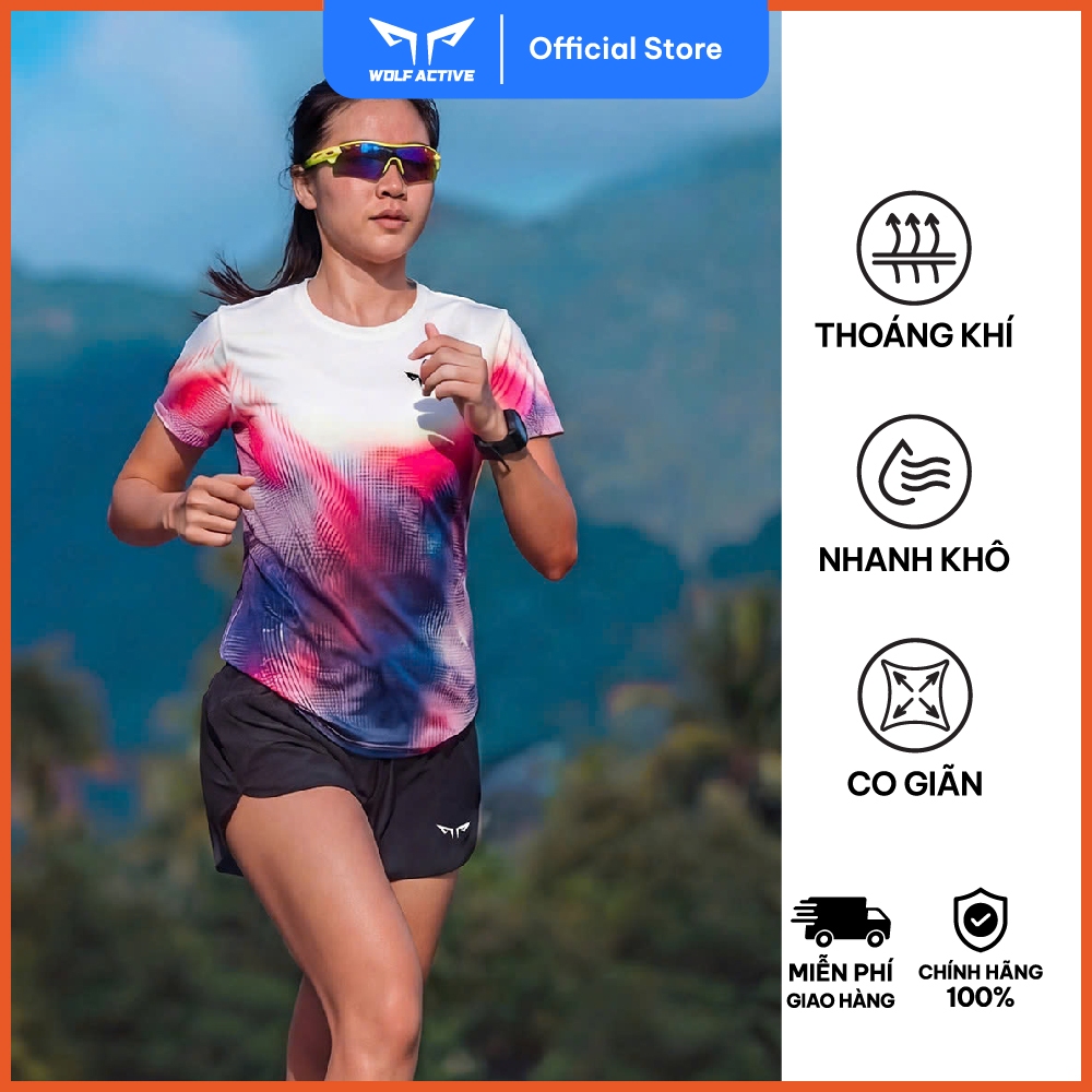 Áo Thun Chạy Bộ Nữ Wolf Active Orchid W262, Chất Vải Wolf Active Mỏng Nhẹ, Tôn Dáng, Mát Mẻ