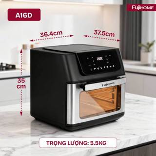 Nồi chiên không dầu 16L đa chức năng, Nhập Khẩu FUJIHOME A16D cảm ứng thông minh nướng quay tiện lợi
