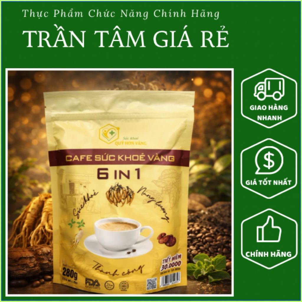 COMBO 2 TÚI - Cà Phê Sức Khỏe Vàng 6 in 1 – Cà Phê Hòa Tan Hương Vị Tự Nhiên