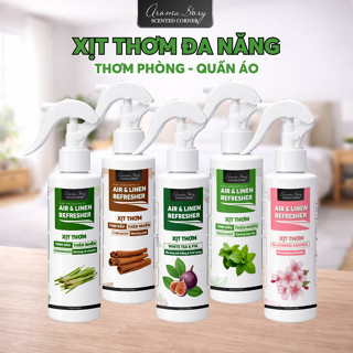 Xịt Thơm Phòng, Quần Áo Aroma Story Giúp Khử Mùi Chiết Xuất Từ Tinh Dầu Thiên Nhiên Nhiều Hương, Size 20ml - 200ml