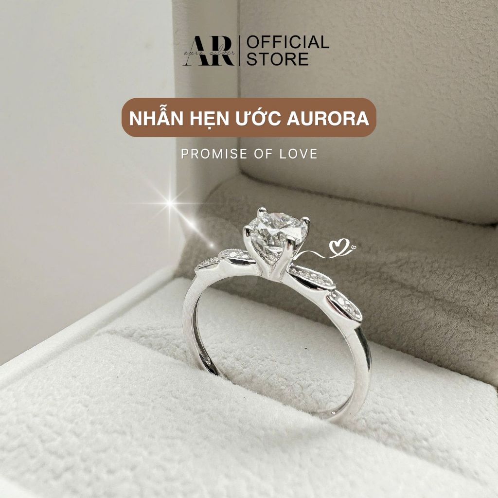 Nhẫn promise ring bạc 925 nhẫn hẹn ước bạc Ý xi kim Aurora-AURA SILVER-N29