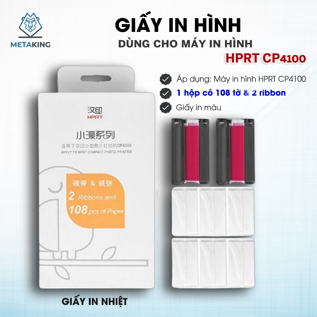 Giấy Ảnh + Ribbon Dùng Cho Máy In Ảnh HPRT CP4100 – In Ảnh Rõ Nét, Bền Màu