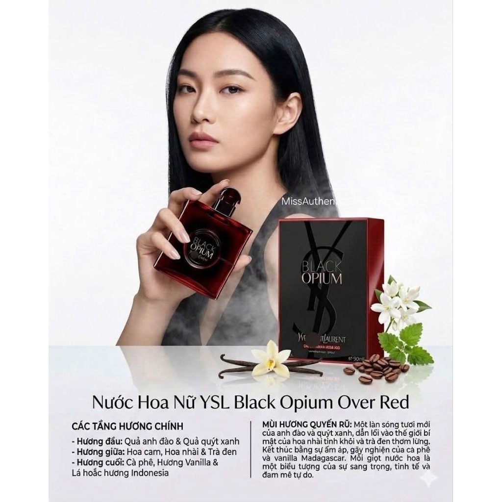 (FullBox 90ml) Nước hoa Nữ 𝐘.*.𝐋 - 𝐁𝐋𝐀𝐂𝐊 𝐎𝐏𝐈𝐔𝐌 𝐎𝐕𝐄𝐑 𝐑𝐄𝐃 - Eau de Parfum