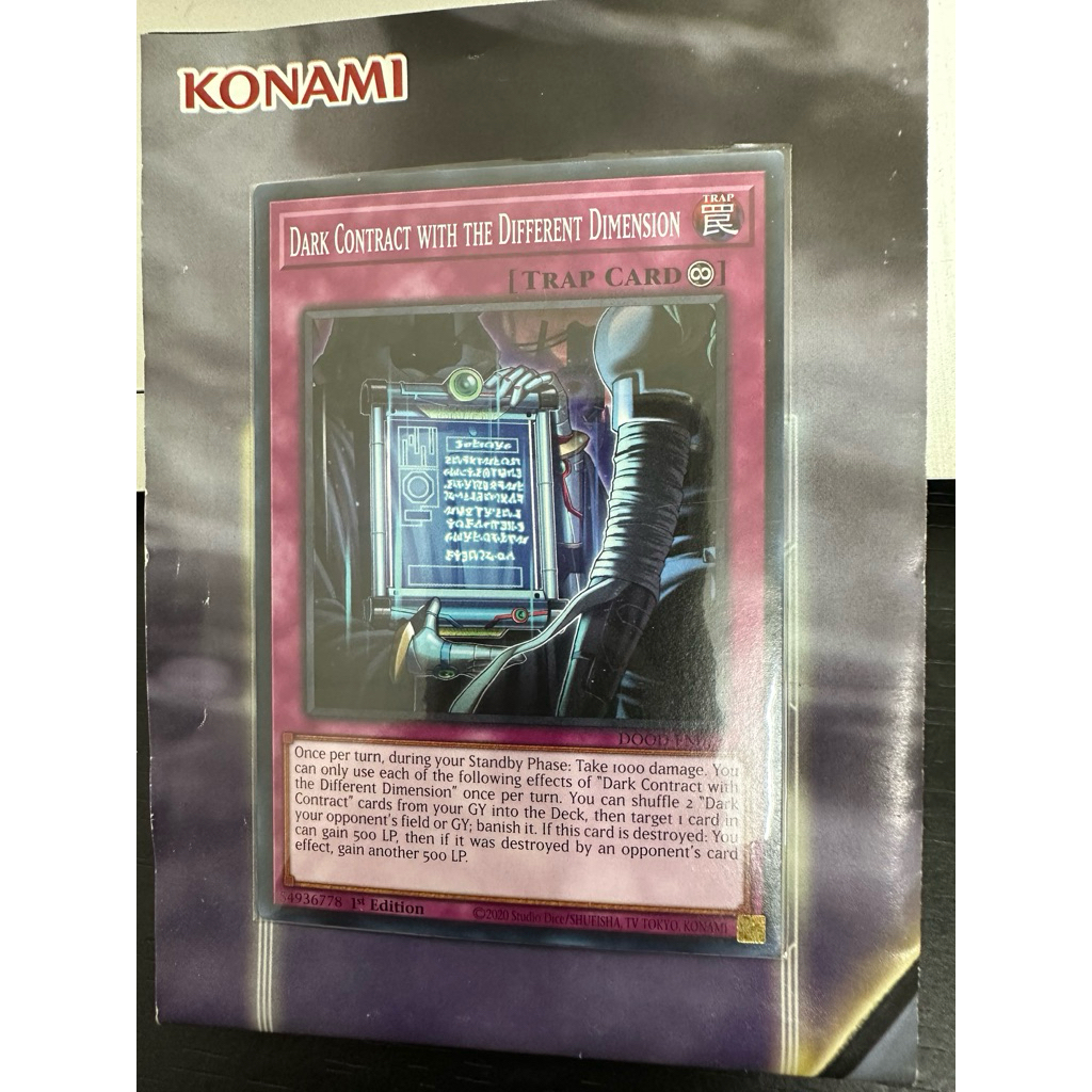 Thẻ bài Yugioh Dark Contract With The Different Dimension (Real Card)