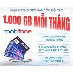 SIM 4G MOBIFONE GÓI 6FWA - 12FWA 1000GB/THÁNG Toàn Quốc