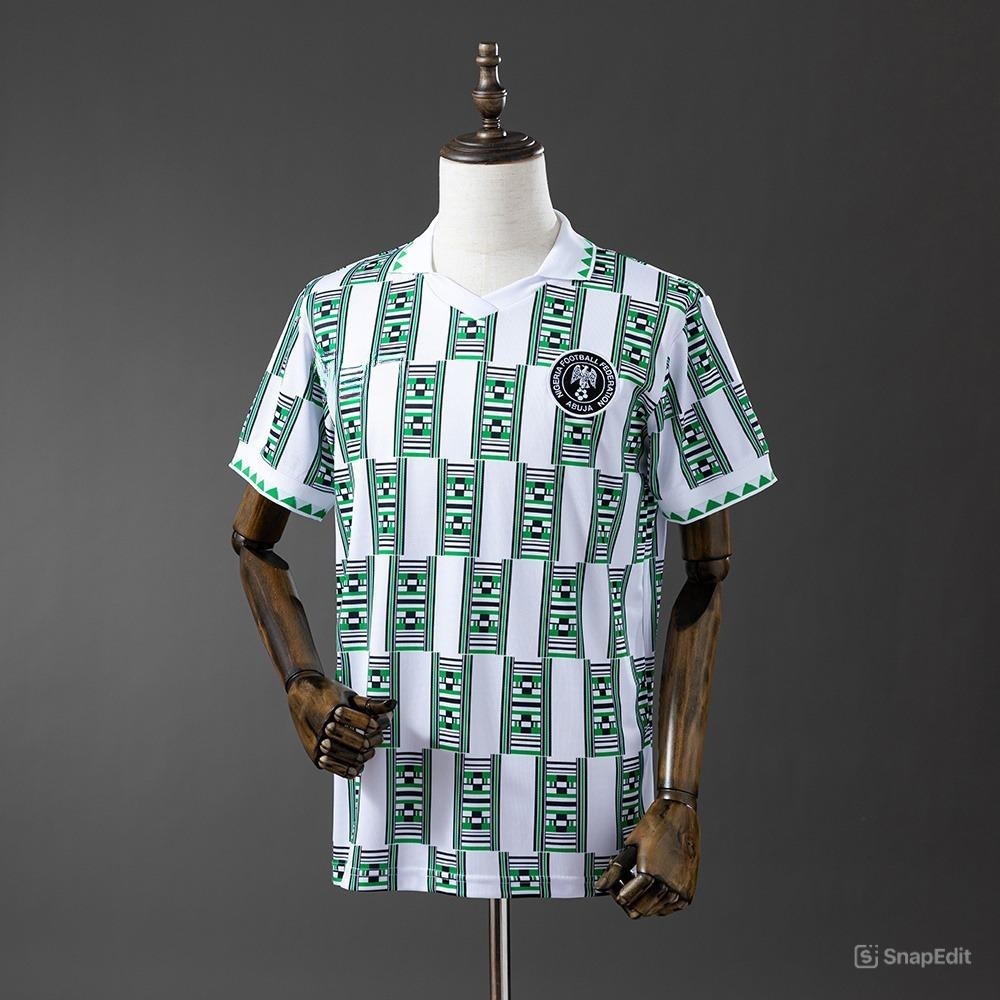 Áo Bóng Đá Retro Tuyển Nigeria 1994 - Sân Khách bản cao cấp vải Cotton Polyester