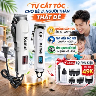 Tông Đơ Cắt Tóc Có Dây Chính Hãng Kemei KM809C Cắm Điện, Tông Đơ Chấn Viền Nam, Người Lớn, Gia Đình