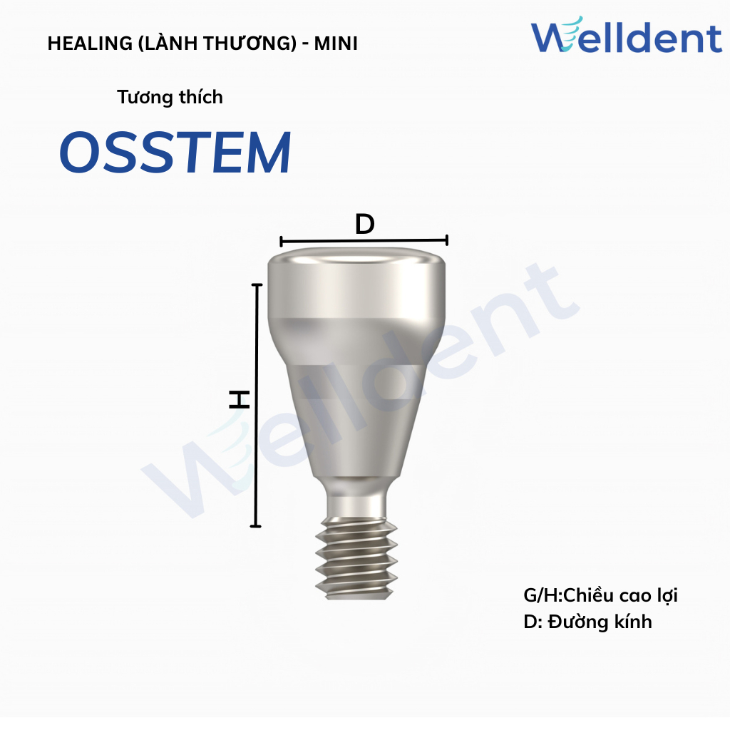 Trụ lành thương Healing Abutment Mini – Tương thích với Osstem, Neobiotech , Hiossen, Megagen ST Min