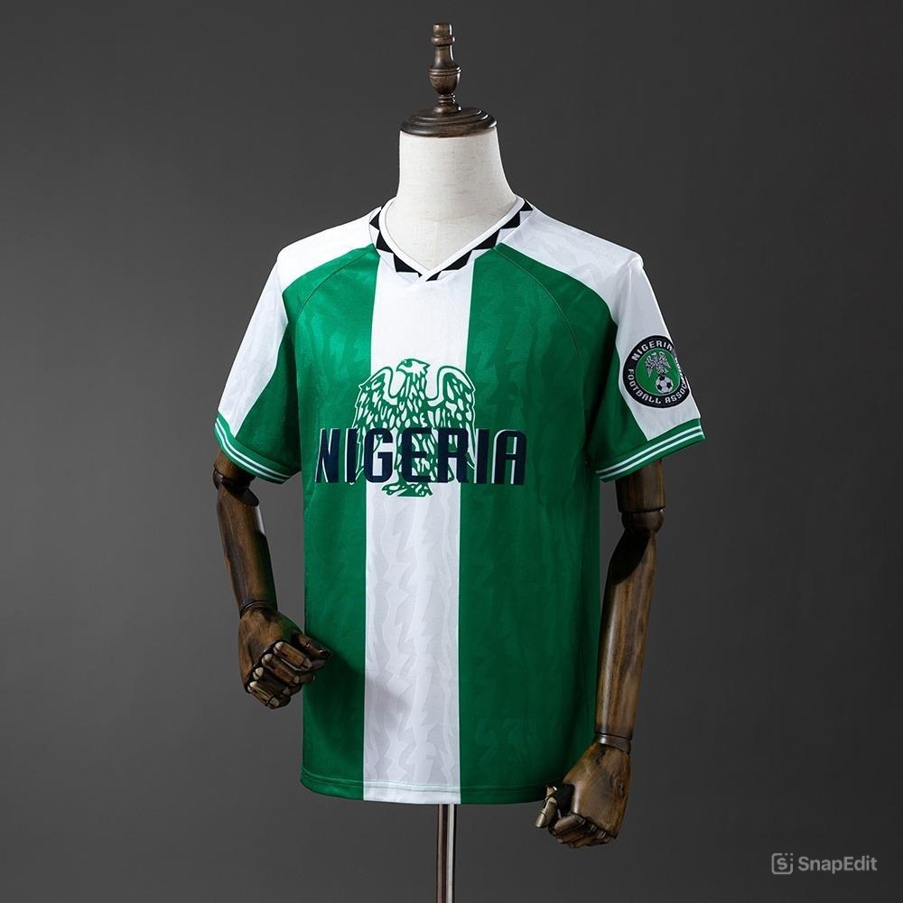 Áo Bóng Đá Retro Tuyển Nigeria 1996 - Sân Nhà bản cao cấp vải Cotton Polyester