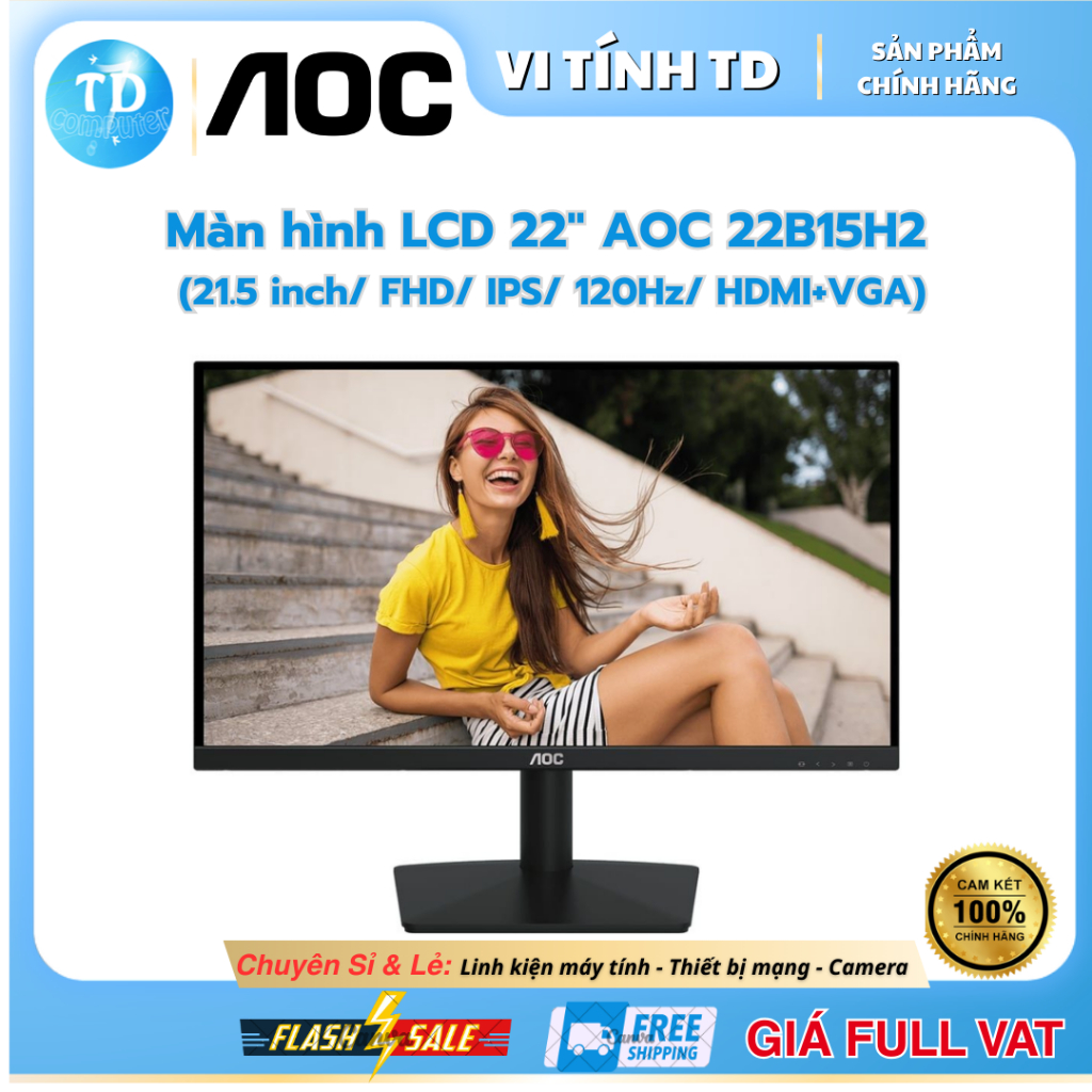 Màn hình máy tính AOC 24B15H3 (23.8 inch - FHD - IPS - 120Hz - 1ms) - Hàng chính hãng