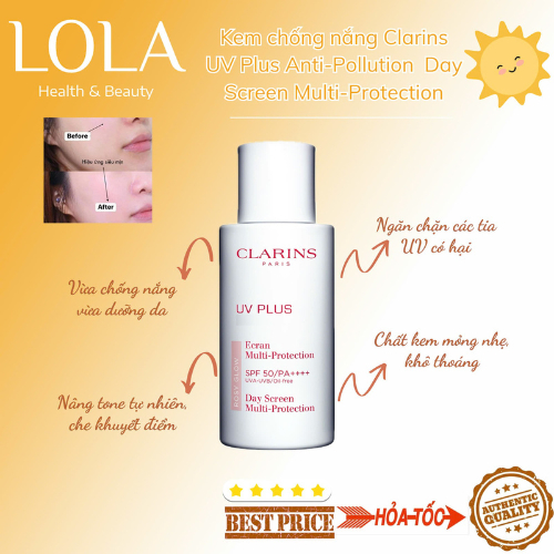 Kem Chống Nắng nâng tone Clarins Rosy Glow UV Plus SPF50/PA++++
