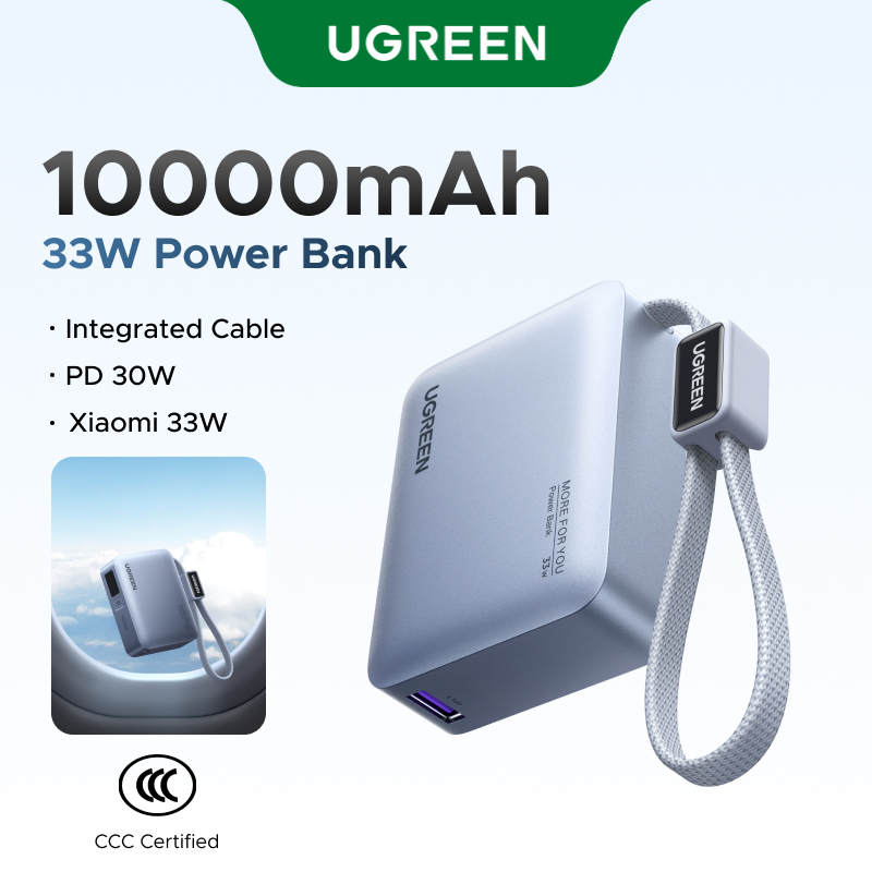 【CCC Ceretified】UGREEN Mini 33W 10000mAh Power Bank Xiaomi 33W PD30W USB-C * 2 + USB-A Đầu ra 3 cổng tích hợp Màn | BigBuy360 - bigbuy360.vn