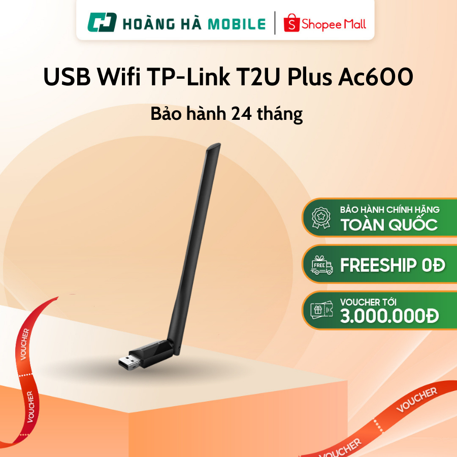 USB Wifi TP-Link T2U Plus Ac600 Băng Tầng Kép Card Không Dây - Hoàng Hà Mobile