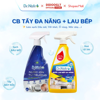 Combo 1 Tẩy Đa Năng & 1 Lau Bếp Đa Năng Dr Natro - Tẩy Dầu Mỡ Ố Vàng Trên Bếp, Khử Khuẩn Khử Mùi Tiện Lợi