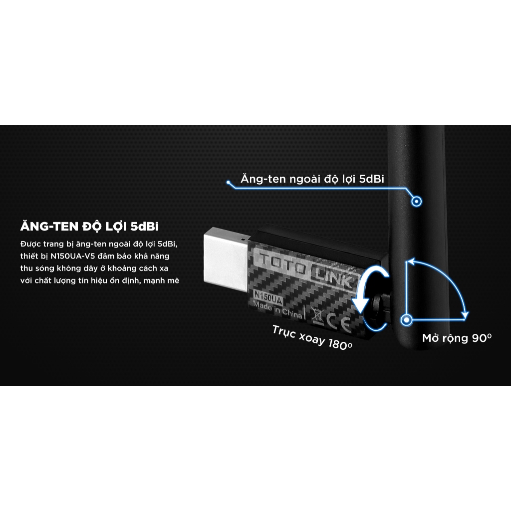 USB Wifi Totolink N150UA-V5 chuẩn N 150Mbps giả rẻ nhất phân khúc thời gian bảo hành 12 tháng