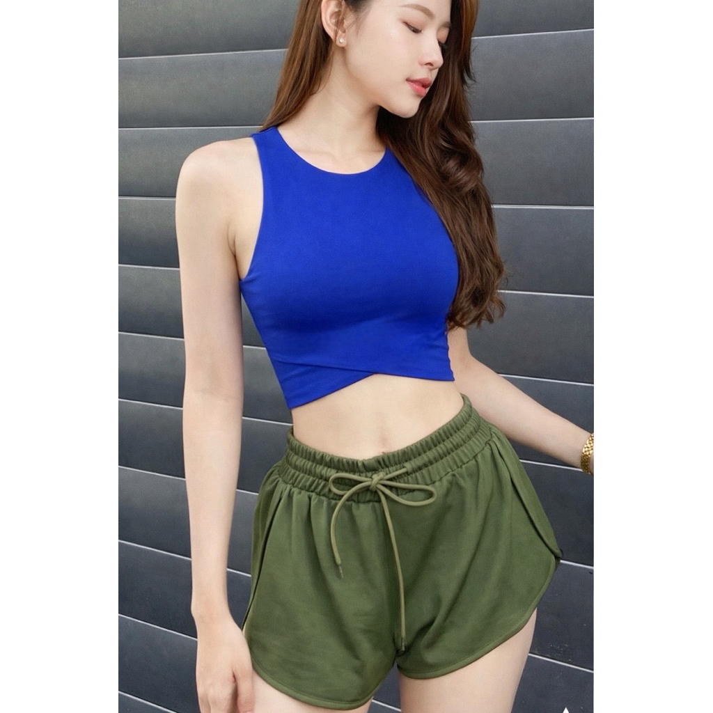 Áo Bra Thể Thao Nữ MILAVY Đắp Chéo 2 Da Kèm Mút