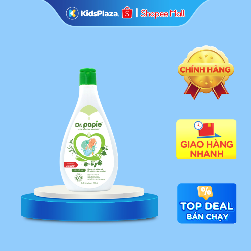 Nước tắm gội thảo dược Dr Papie 230ml/500ml