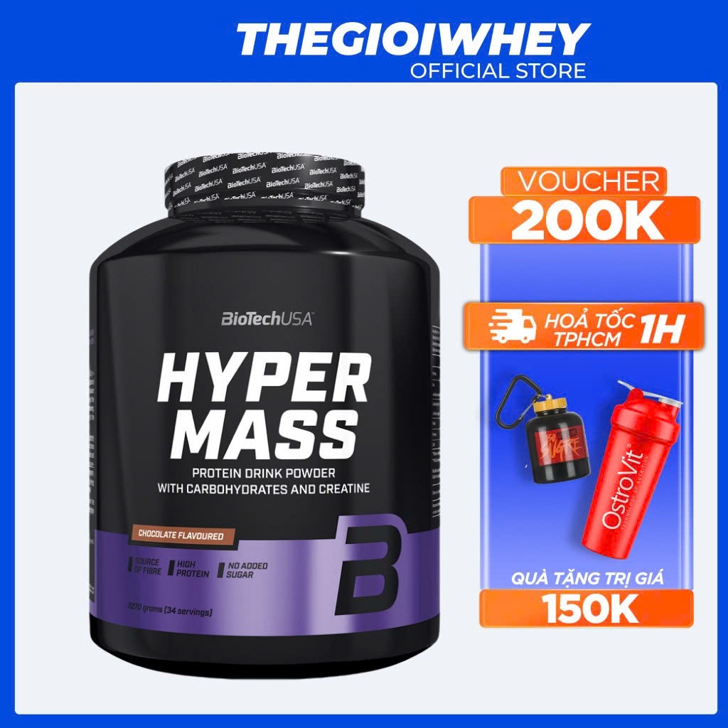 Hyper Mass Biotech USA 2kg3 Mass Gainer Bột Sữa Tăng Cơ Tăng Cân Cho Dân tập Gym