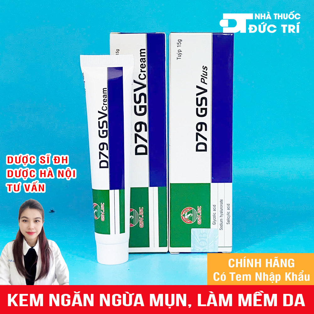 Kem bôi mụn D79 Cream/Plus/Pro Giảm Mụn Trứng Cá, Mụn Lưng, Dày Sừng Nang Lông - GSV Việt Nam