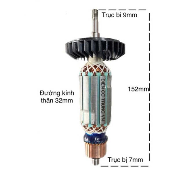 Rotor (ruột) máy mài 9553, 9553B, 9554, RUỘT MÀI 9553 DCA.