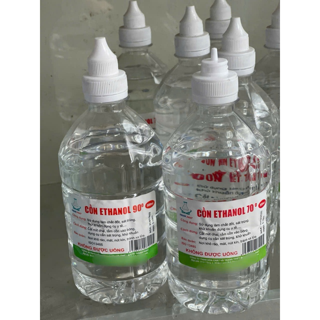 Cồn y tế 70 độ - 90 độ Thuận Phát, Cồn ethanol chai 500ml, Dung dịch sát khuẩn, sát trùng