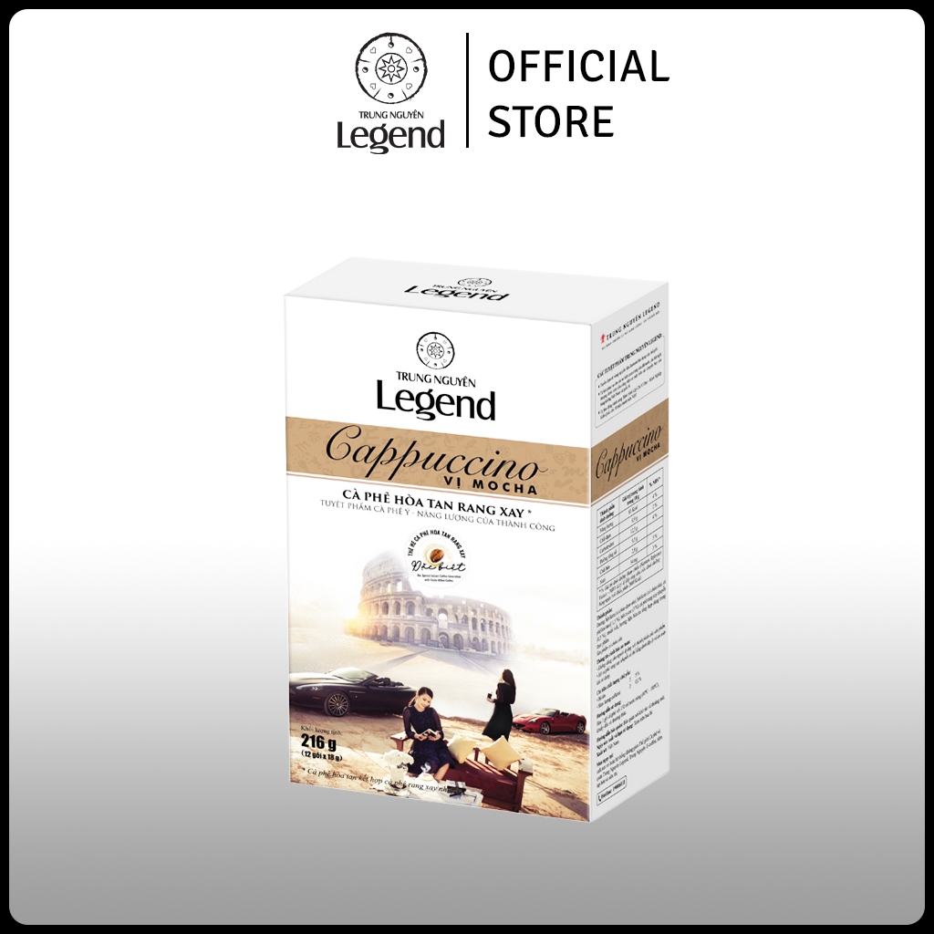 Cà Phê Hòa Tan CAPPUCCINO MOCHA Trung Nguyên Legend Hộp 12 Gói Vị Ngọt Thanh Thơm Mùi Mocha