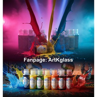 COMBO 17 MÀU VẼ KÍNH, THỦY TINH TRONG SUỐT, DUNG TÍCH 50ML/HŨ - ArtKglass