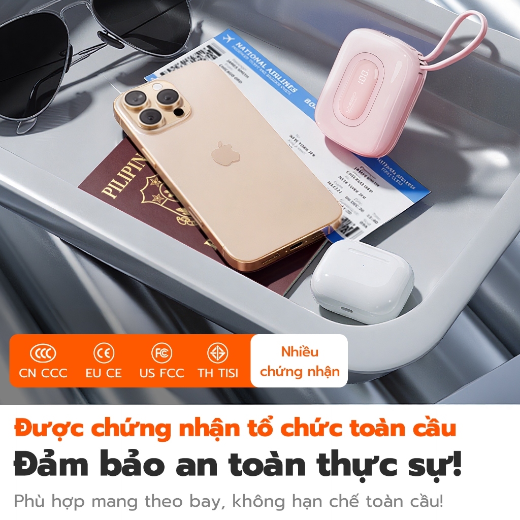 【CCC Certified】Sạc dự phòng 10000mAh Uneed Sạc nhanh PD 22.5W type-c và sạc lighting cho iPh8-17/Android | BigBuy360 - bigbuy360.vn
