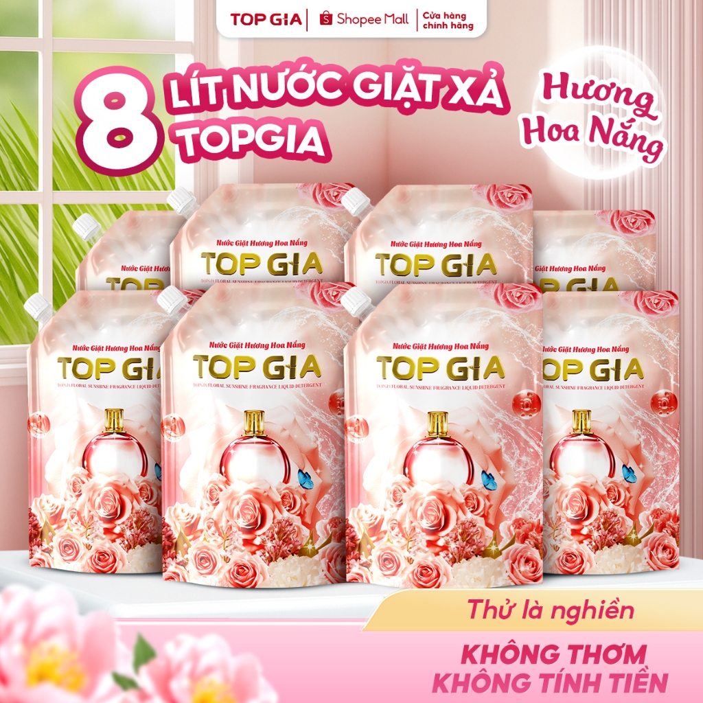Nước Giặt Xả TOPGIA Hương Hoa Nắng, Dung Tích 1L, Thơm Dịu Nhẹ, An Toàn Cho Da