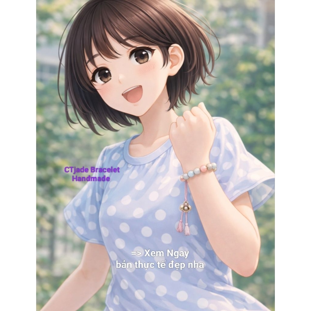 CTjade 2603181 Vòng chuỗi tay đá phong thủy may mắn bình an