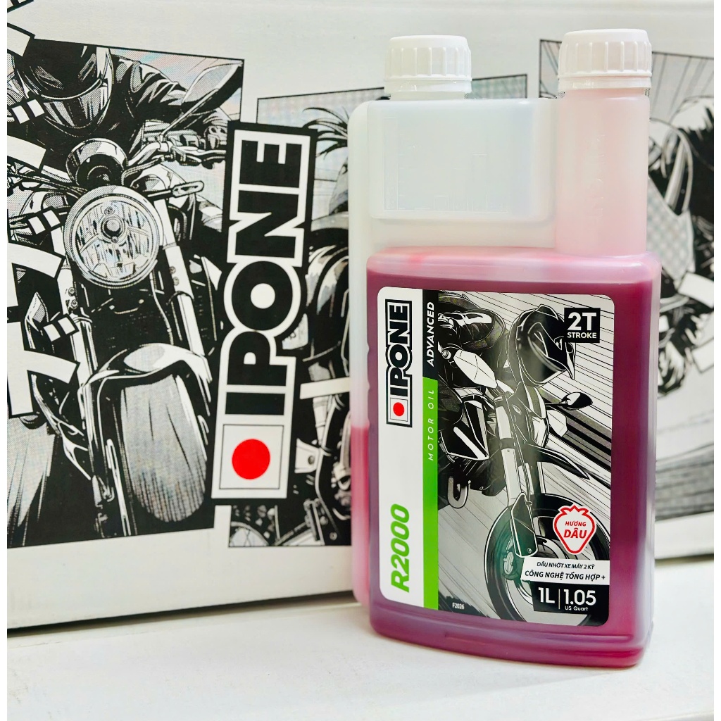 Nhớt 2T IPONE R2000 1L VN ( MÙI DÂU)