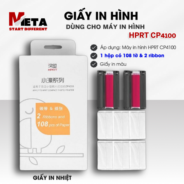 Giấy Ảnh + Ribbon Dùng Cho Máy In Ảnh HPRT CP4100 – In Ảnh Rõ Nét, Bền Màu