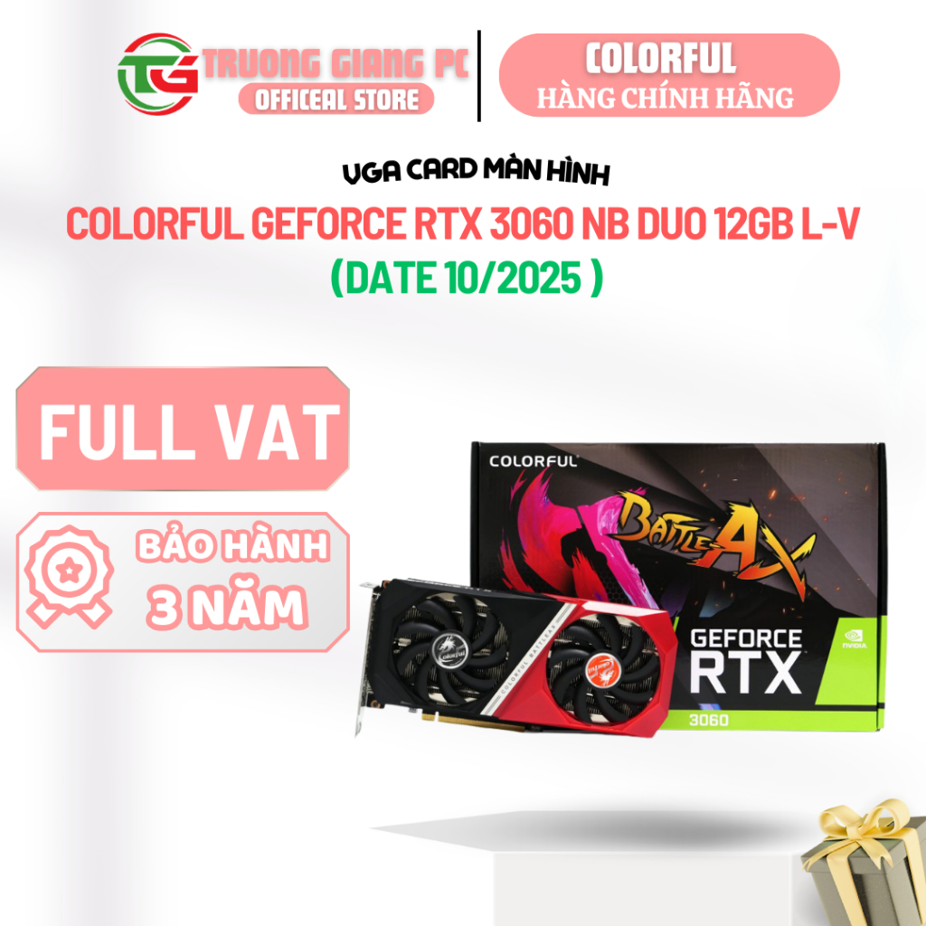 [FULL VAT] VGA CARD MÀN HÌNH Colorful GeForce RTX 3060 NB DUO 12GB L-V - NEW DATE 10/2025 - BH CTY 3