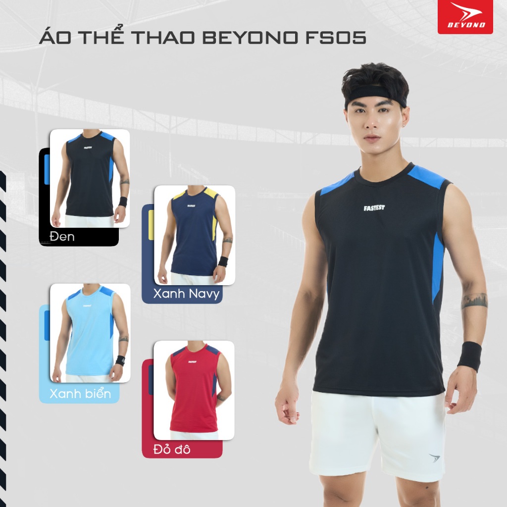 Áo Ba Lỗ Nam Tank Top Thể Thao Thoáng Khí Co Giãn 4 Chiều Beyono FS03