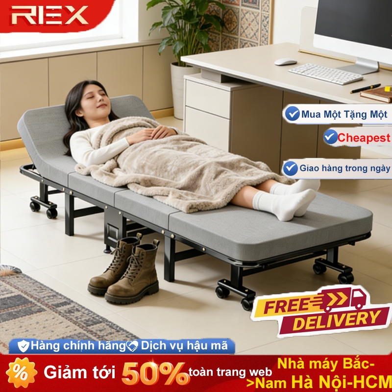 REX giường gấp gọn thông minh 4 khúc khung hợp kim sơn tĩnh điện siêu Đầu có thể điều chỉnh