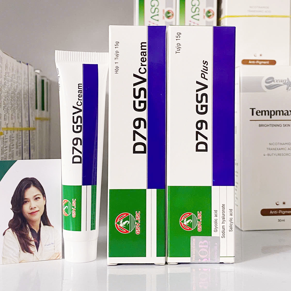 D79 GSV Cream Giảm Mụn Trứng Cá, Mụn Lưng, Dày Sừng Nang Lông 15g