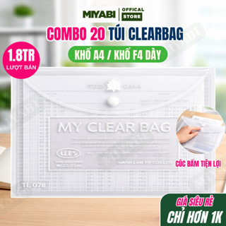 Combo 20 túi đựng tài liệu a4 trong suốt văn phòng phẩm giá sỉ , túi my clear bag ,bìa đựng tài liệu
