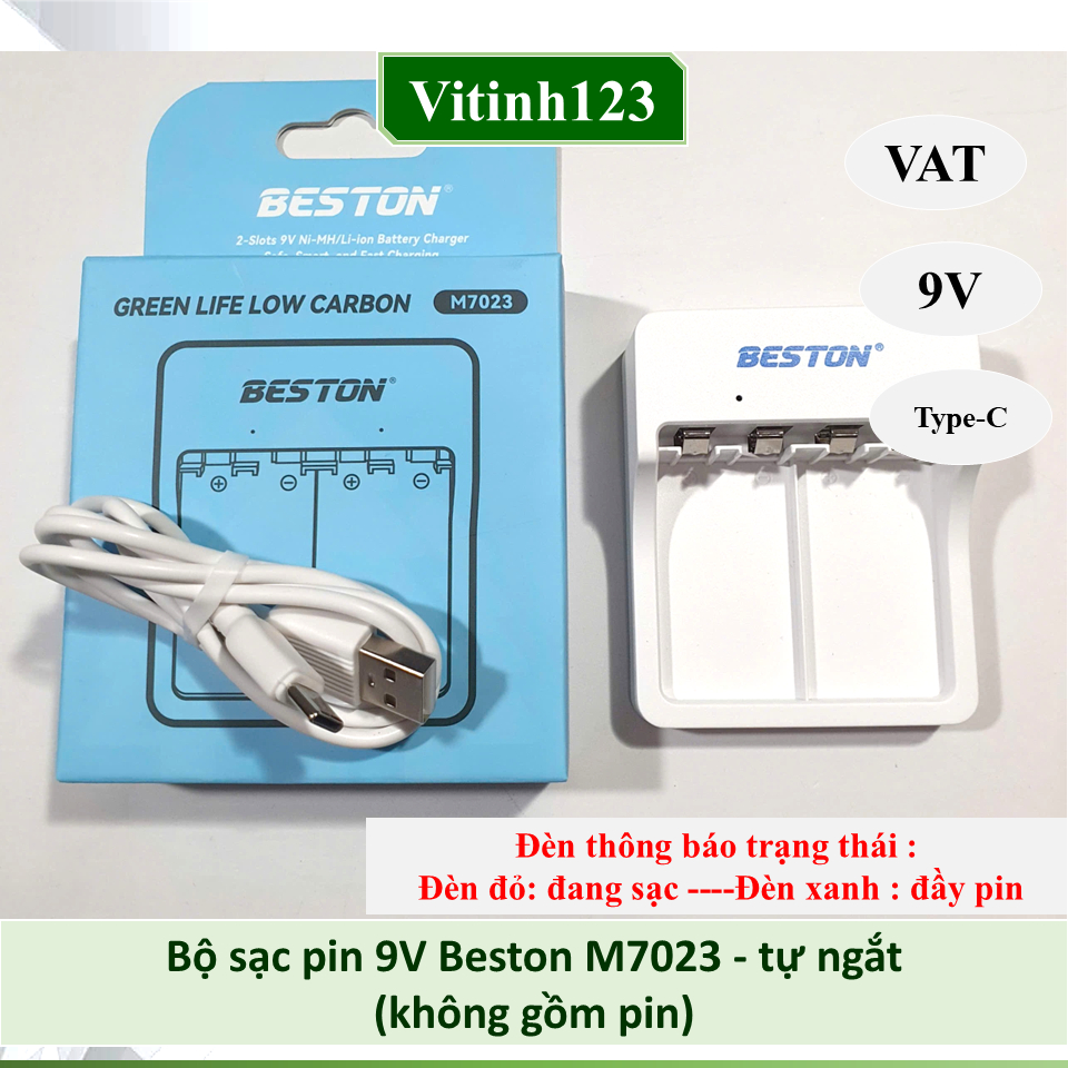 Pin sạc 9V Bộ sạc 9V beston M7023